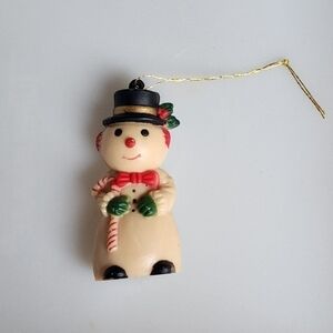 Vintage Frosty Snowman solid resin plastic Ornament Hong Kong 3"